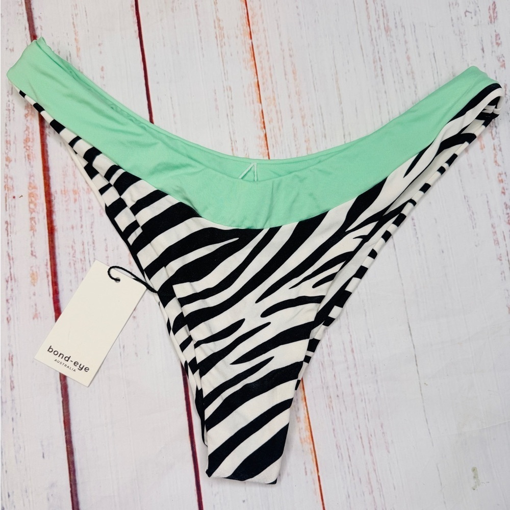 bond-eye Mint & Zebra Print Bikini Bottom Size S